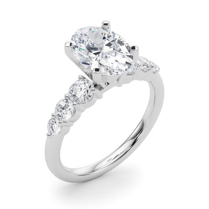 Camille Round Single Row Engagement Ring In 14k White Gold