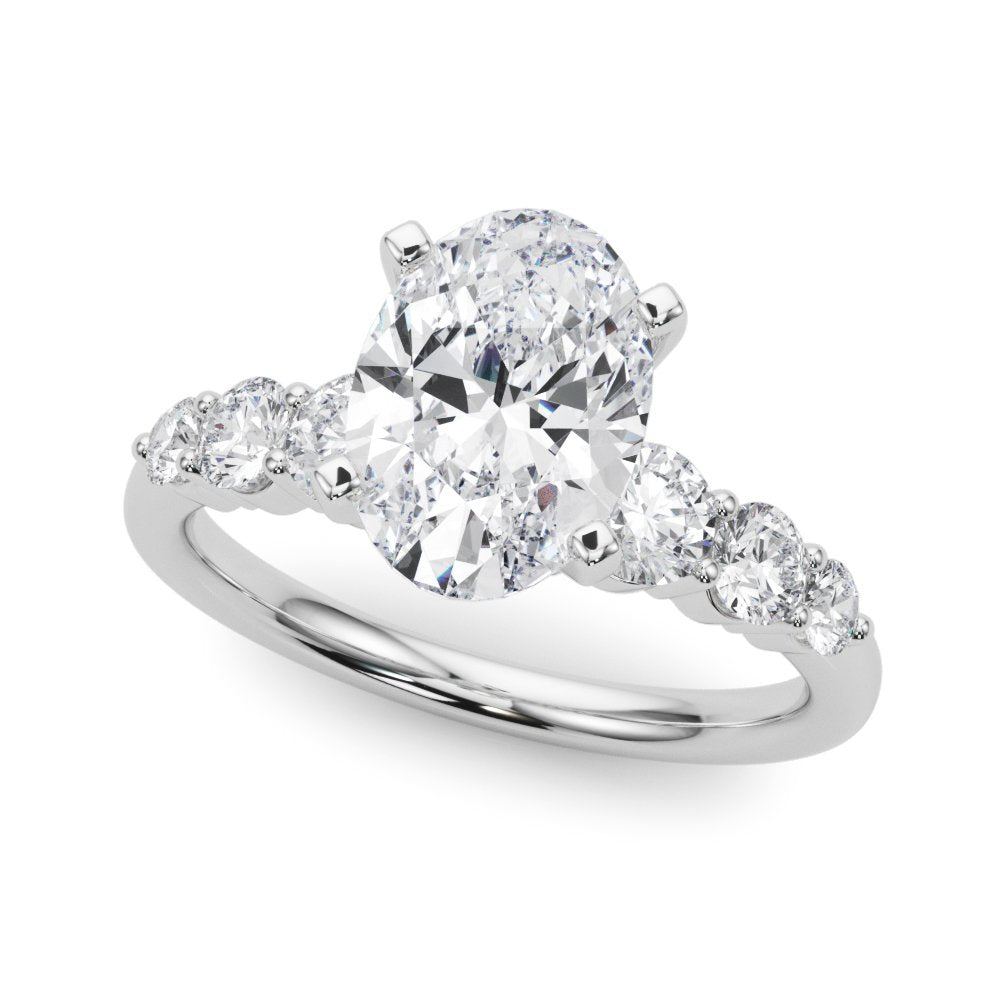 Camille Round Single Row Engagement Ring In 14k White Gold