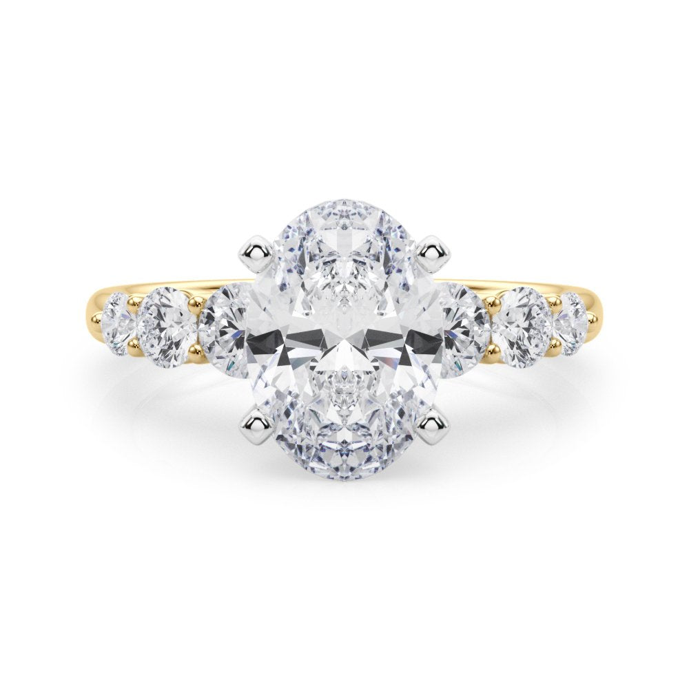 Camille Round Single Row Engagement Ring In 14k White Gold