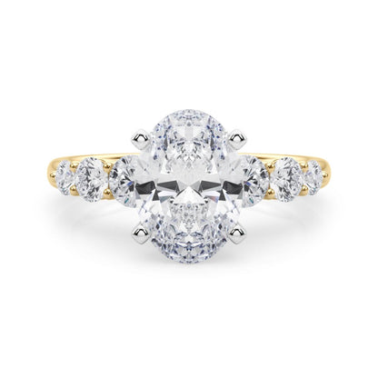 Camille Round Single Row Engagement Ring In 14k White Gold