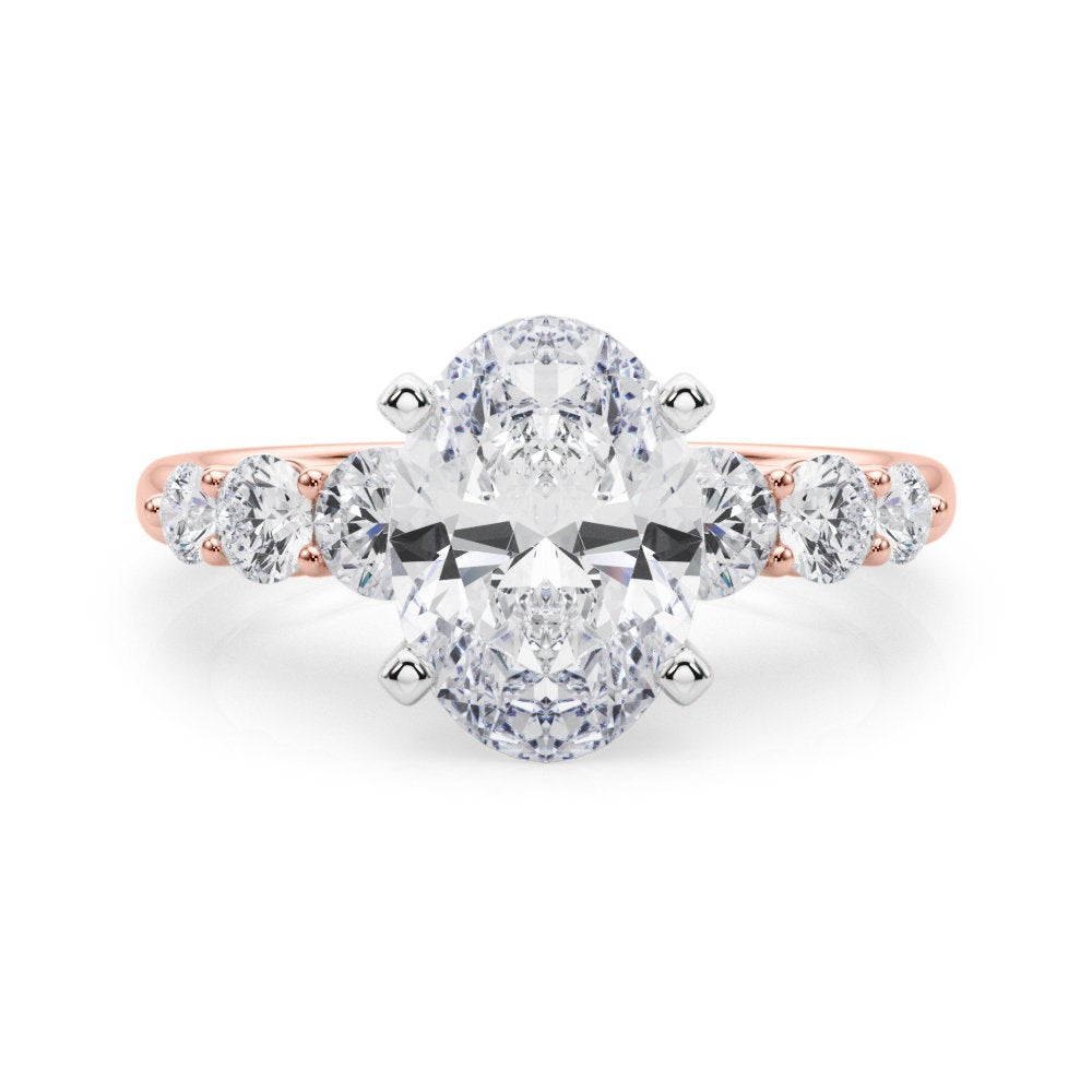Camille Round Single Row Engagement Ring In 14k White Gold