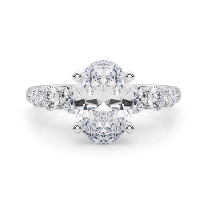 Camille Round Single Row Engagement Ring In 14k White Gold