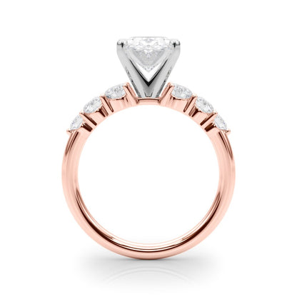 Camille Round Single Row Engagement Ring In 14k White Gold