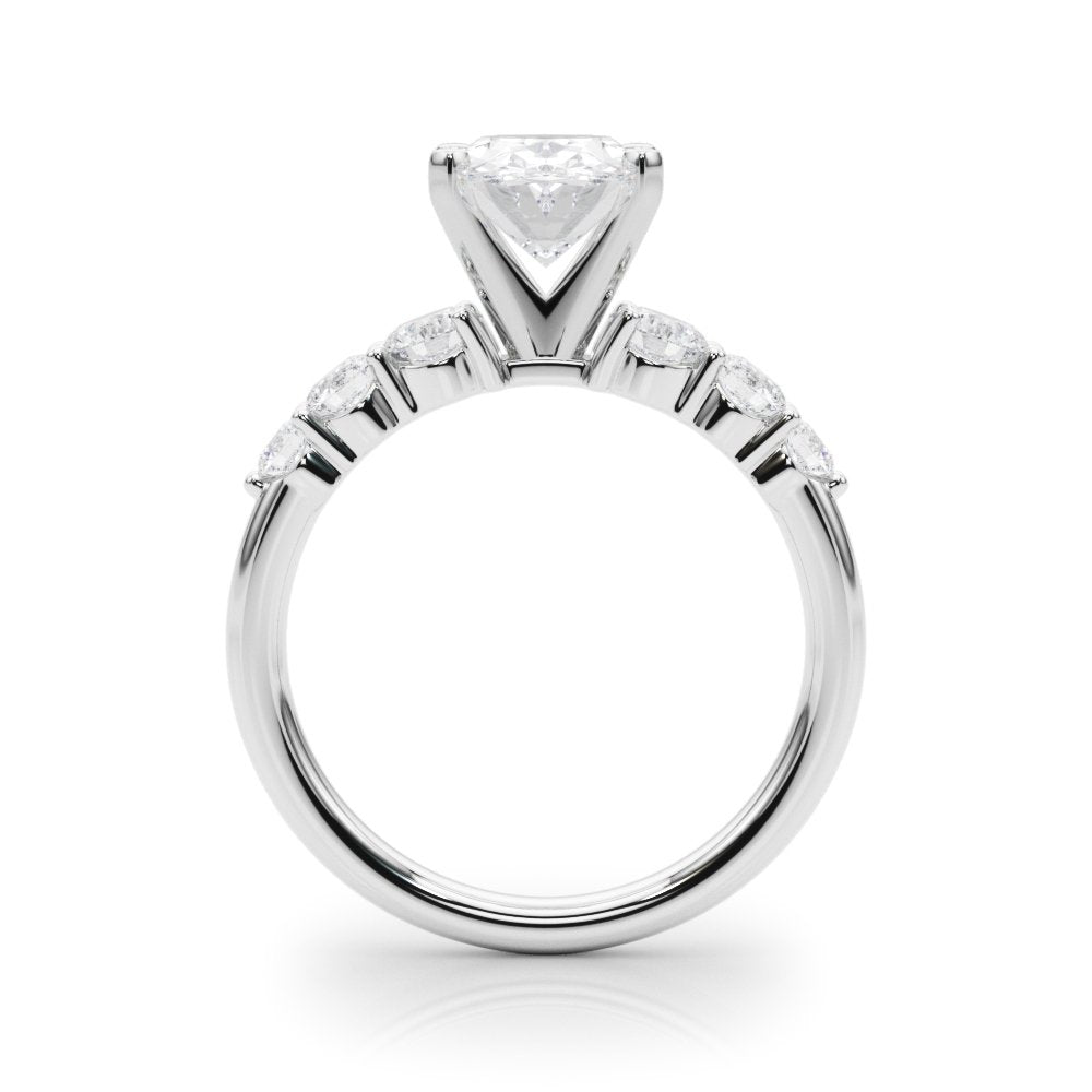 Camille Round Single Row Engagement Ring In 14k White Gold