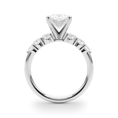 Camille Round Single Row Engagement Ring In 14k White Gold