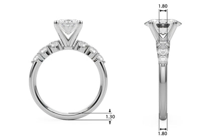 Camille Round Single Row Engagement Ring In 14k White Gold