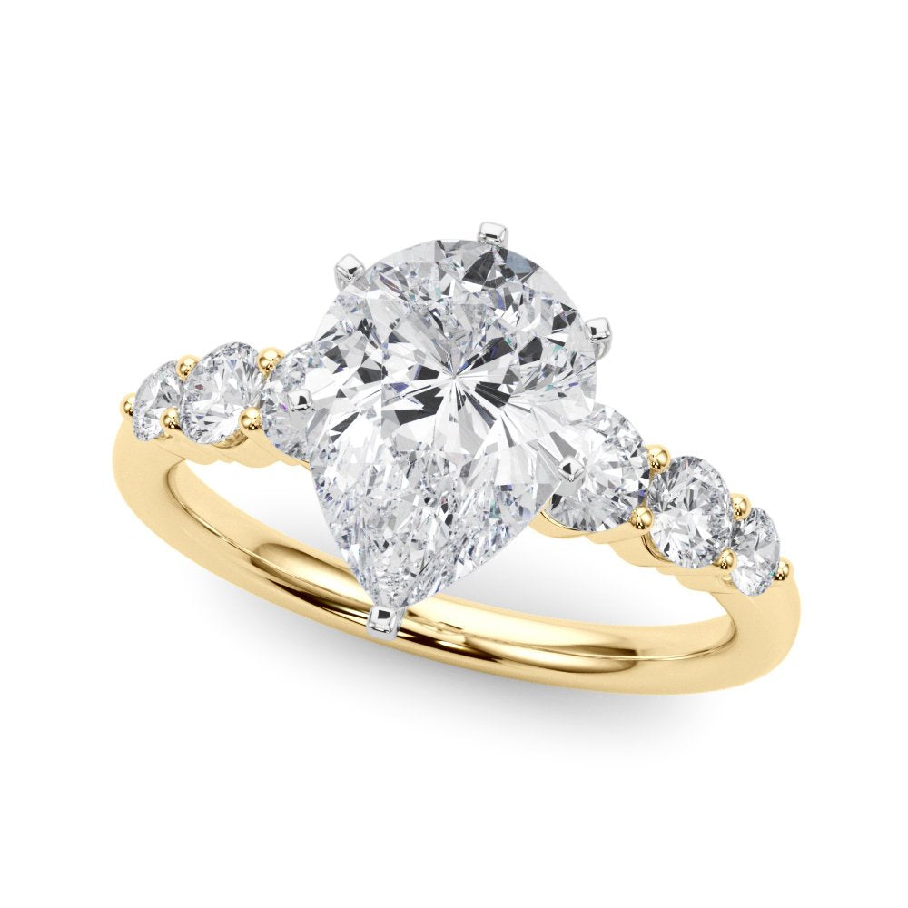 Camille Round Single Row Engagement Ring In 14k White Gold