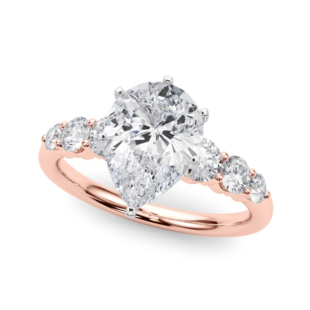 Camille Round Single Row Engagement Ring In 14k White Gold