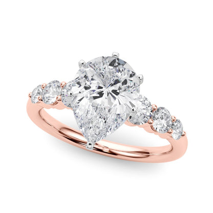 Camille Round Single Row Engagement Ring In 14k White Gold