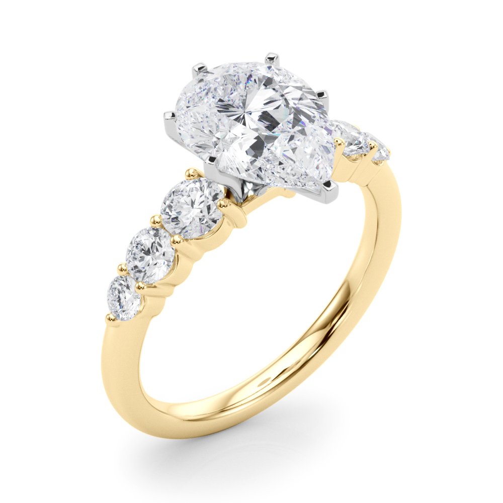 Camille Round Single Row Engagement Ring In 14k White Gold