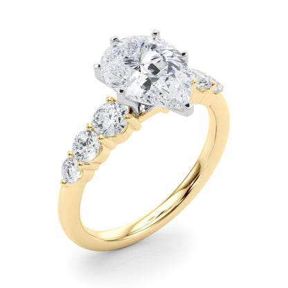 Camille Round Single Row Engagement Ring In 14k White Gold