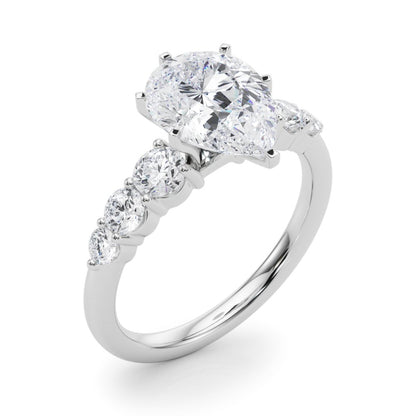Camille Round Single Row Engagement Ring In 14k White Gold
