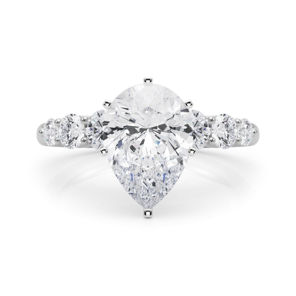 Camille Round Single Row Engagement Ring In 14k White Gold