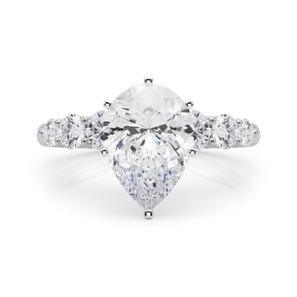 Camille Round Single Row Engagement Ring In 14k White Gold