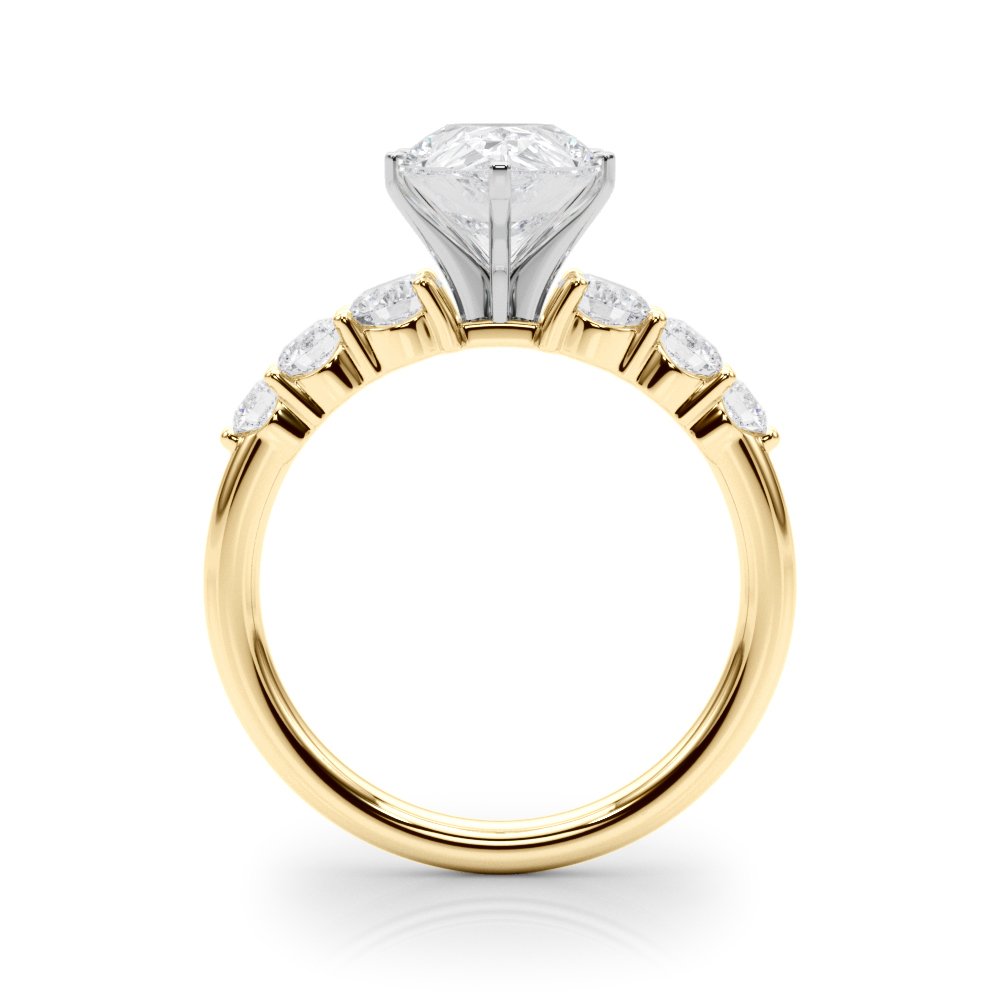 Camille Round Single Row Engagement Ring In 14k White Gold