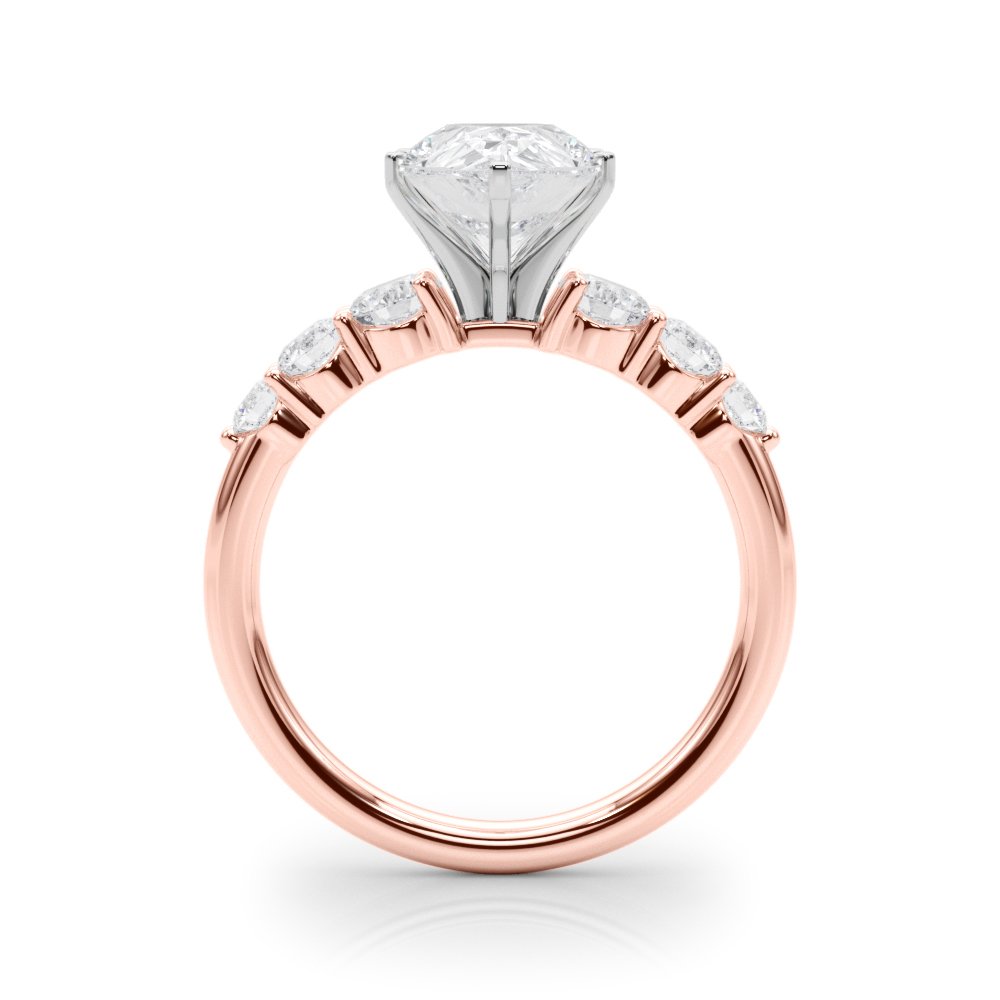 Camille Round Single Row Engagement Ring In 14k White Gold