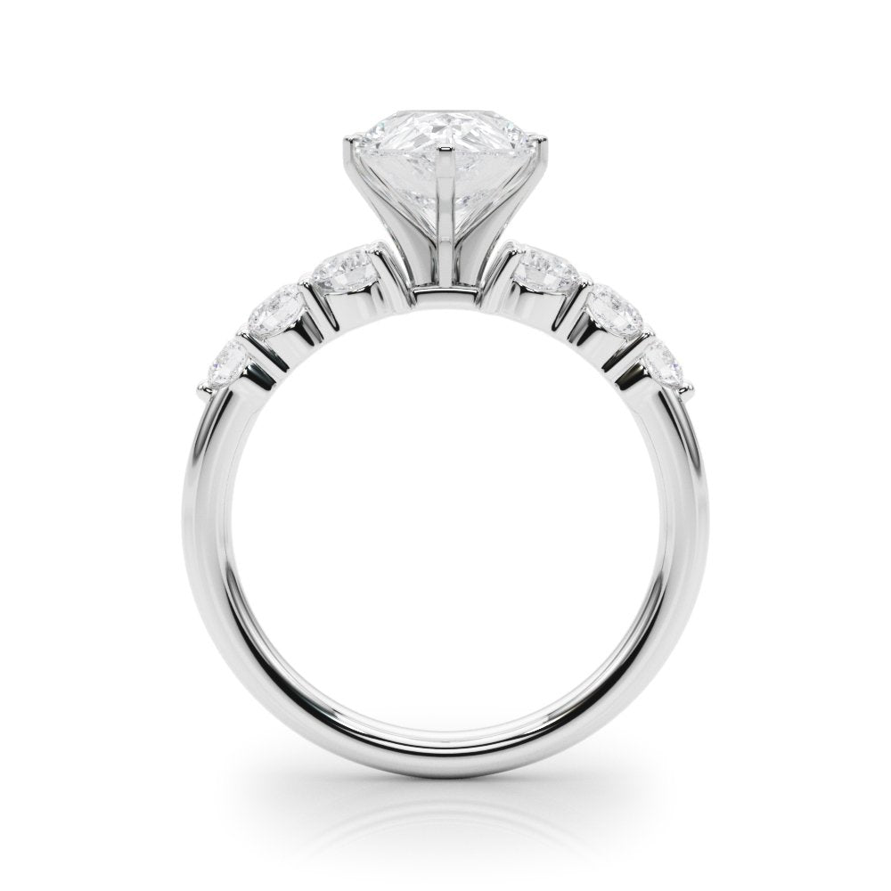 Camille Round Single Row Engagement Ring In 14k White Gold