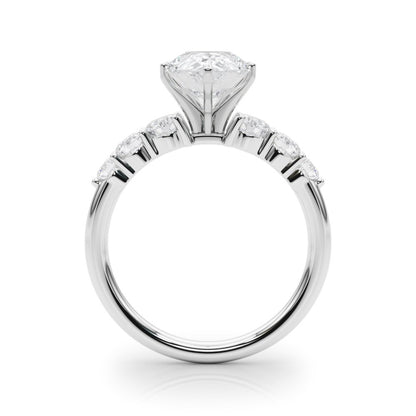Camille Round Single Row Engagement Ring In 14k White Gold