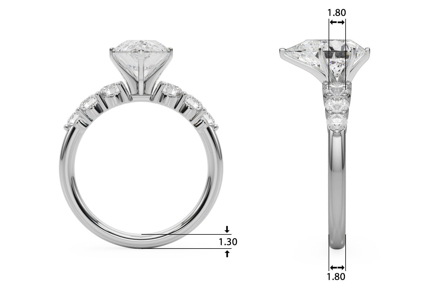 Camille Round Single Row Engagement Ring In 14k White Gold