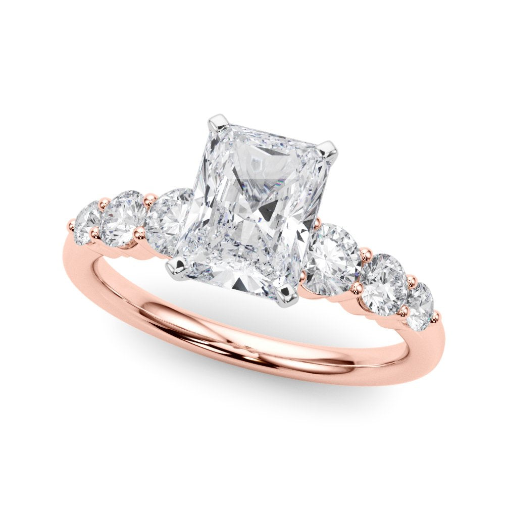 Camille Round Single Row Engagement Ring In 14k White Gold