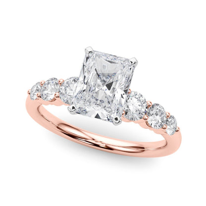 Camille Round Single Row Engagement Ring In 14k White Gold