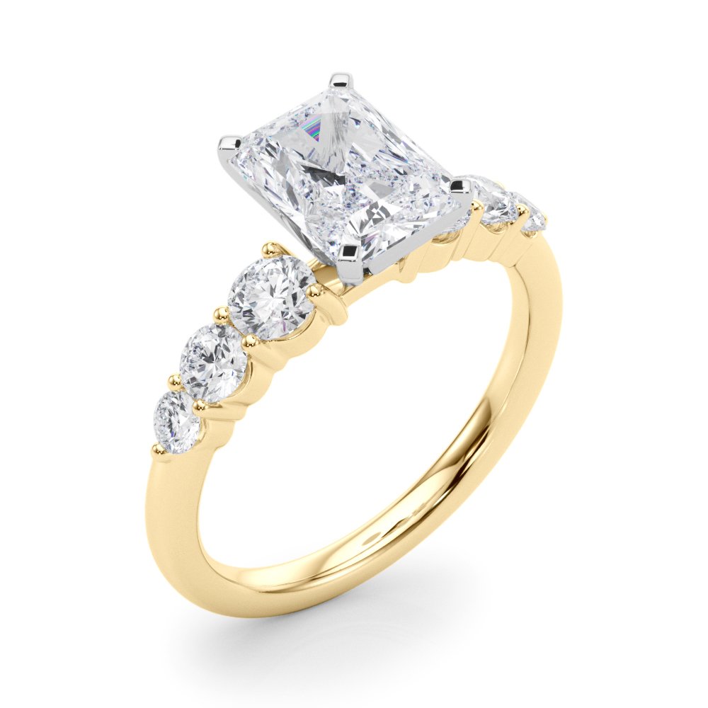 Camille Round Single Row Engagement Ring In 14k White Gold