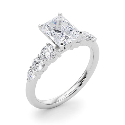Camille Round Single Row Engagement Ring In 14k White Gold