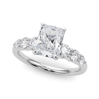 Camille Round Single Row Engagement Ring In 14k White Gold