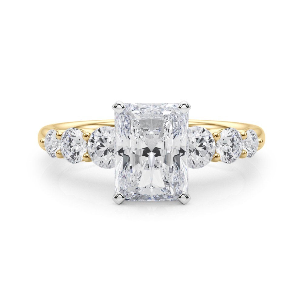 Camille Round Single Row Engagement Ring In 14k White Gold