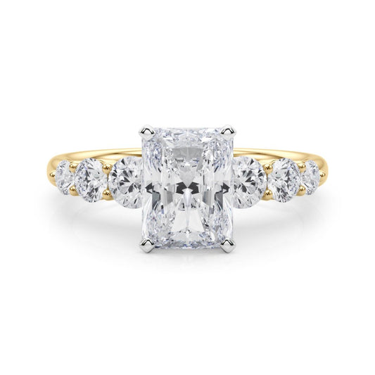 Camille Round Single Row Engagement Ring In 14k White Gold
