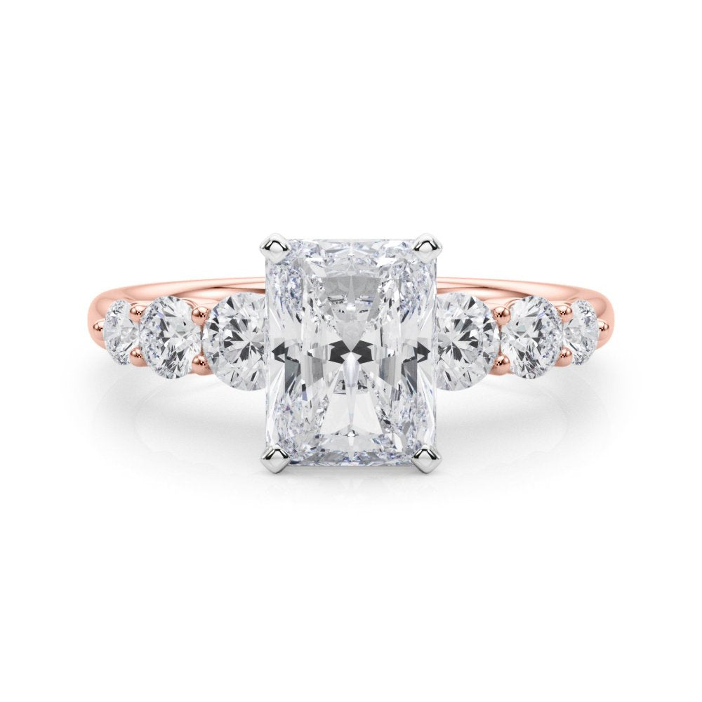 Camille Round Single Row Engagement Ring In 14k White Gold