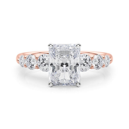 Camille Round Single Row Engagement Ring In 14k White Gold