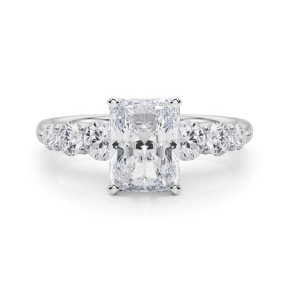 Camille Round Single Row Engagement Ring In 14k White Gold