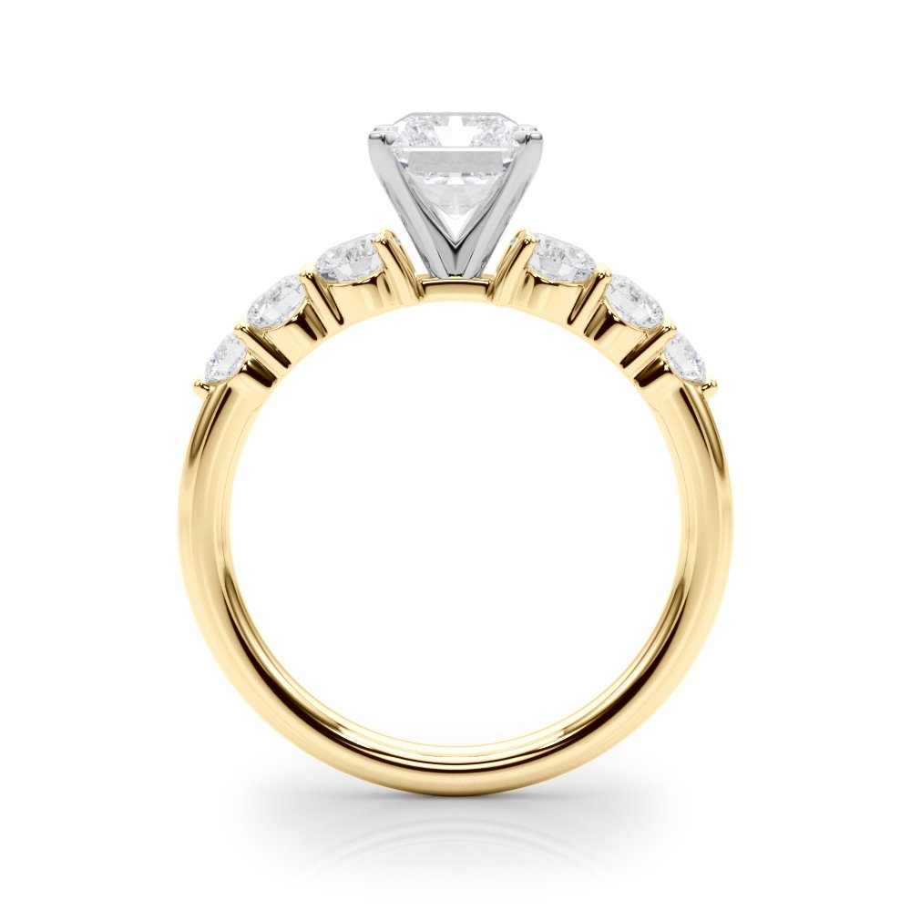 Camille Round Single Row Engagement Ring In 14k White Gold