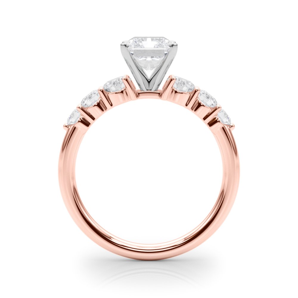 Camille Round Single Row Engagement Ring In 14k White Gold