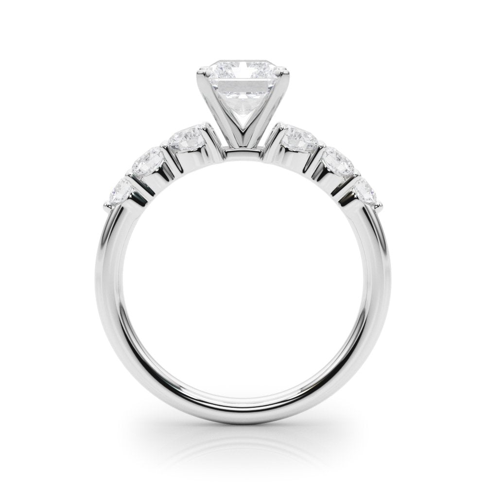 Camille Round Single Row Engagement Ring In 14k White Gold