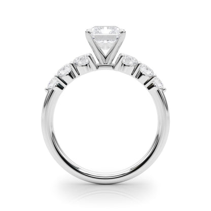 Camille Round Single Row Engagement Ring In 14k White Gold