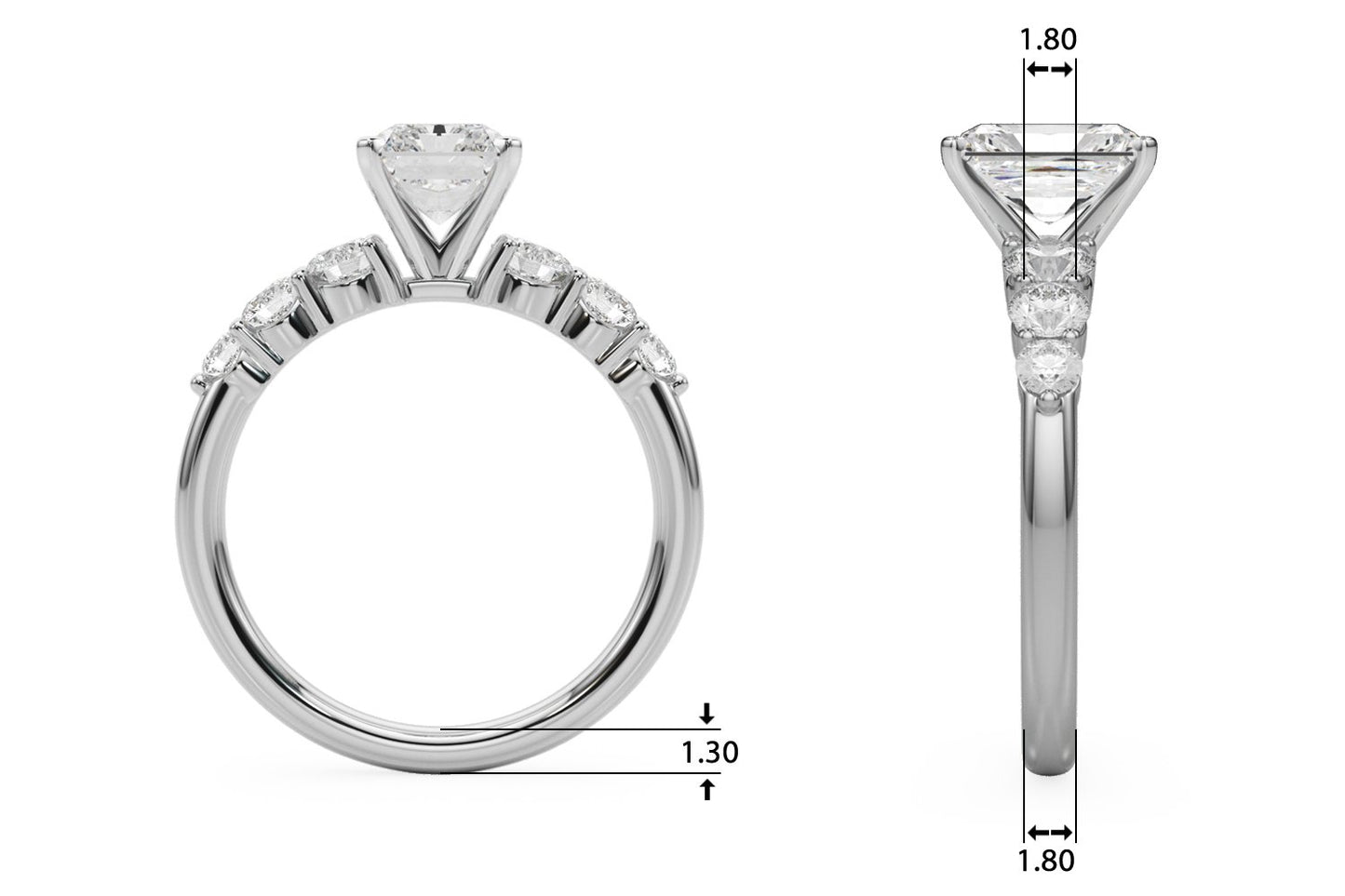 Camille Round Single Row Engagement Ring In 14k White Gold