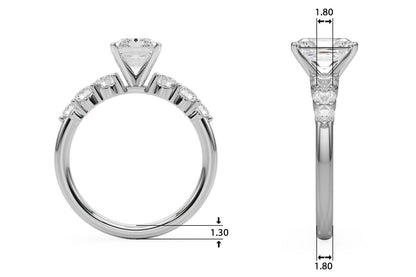Camille Round Single Row Engagement Ring In 14k White Gold