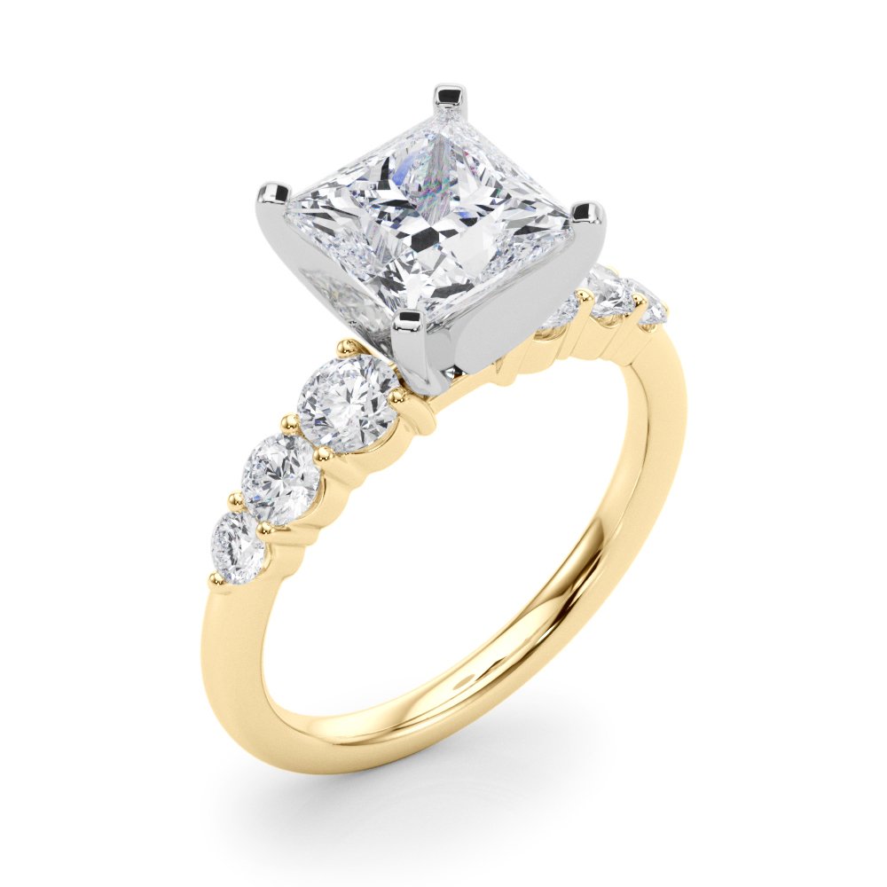 Camille Round Single Row Engagement Ring In 14k White Gold