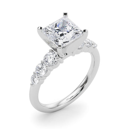Camille Round Single Row Engagement Ring In 14k White Gold