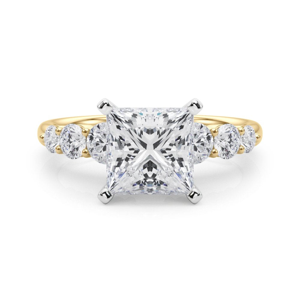 Camille Round Single Row Engagement Ring In 14k White Gold