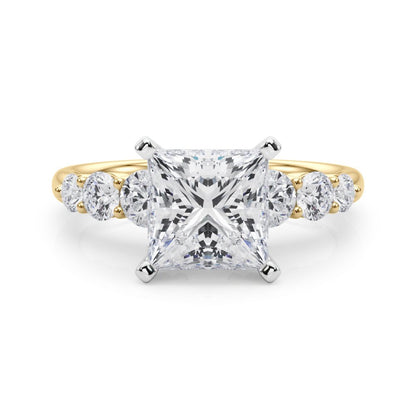 Camille Round Single Row Engagement Ring In 14k White Gold