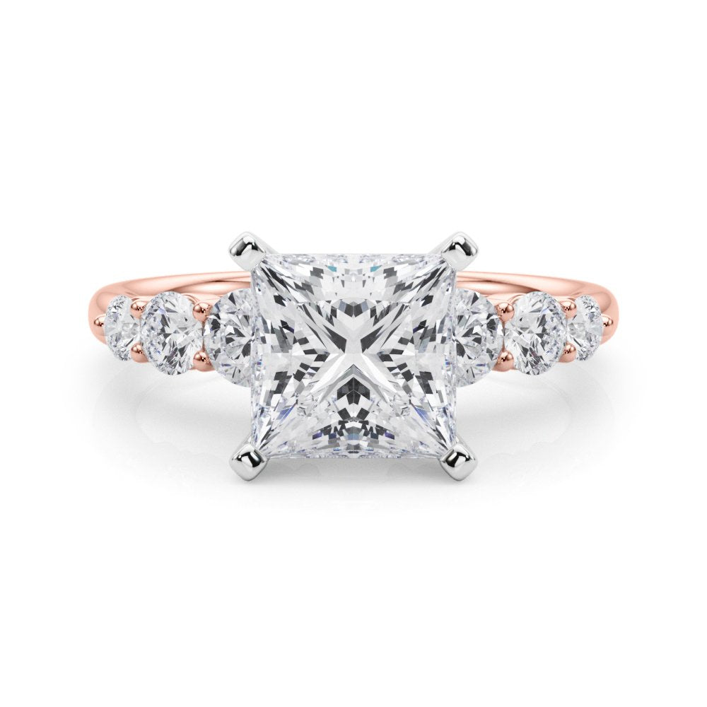 Camille Round Single Row Engagement Ring In 14k White Gold