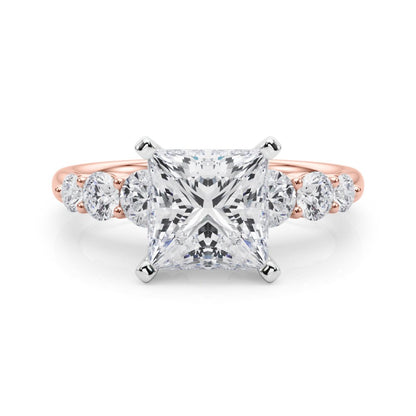 Camille Round Single Row Engagement Ring In 14k White Gold