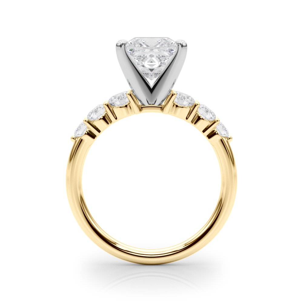 Camille Round Single Row Engagement Ring In 14k White Gold
