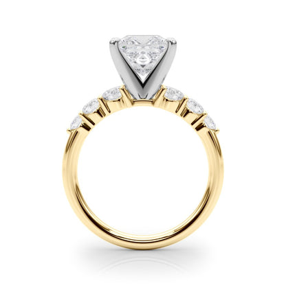 Camille Round Single Row Engagement Ring In 14k White Gold