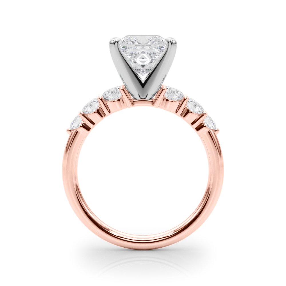 Camille Round Single Row Engagement Ring In 14k White Gold
