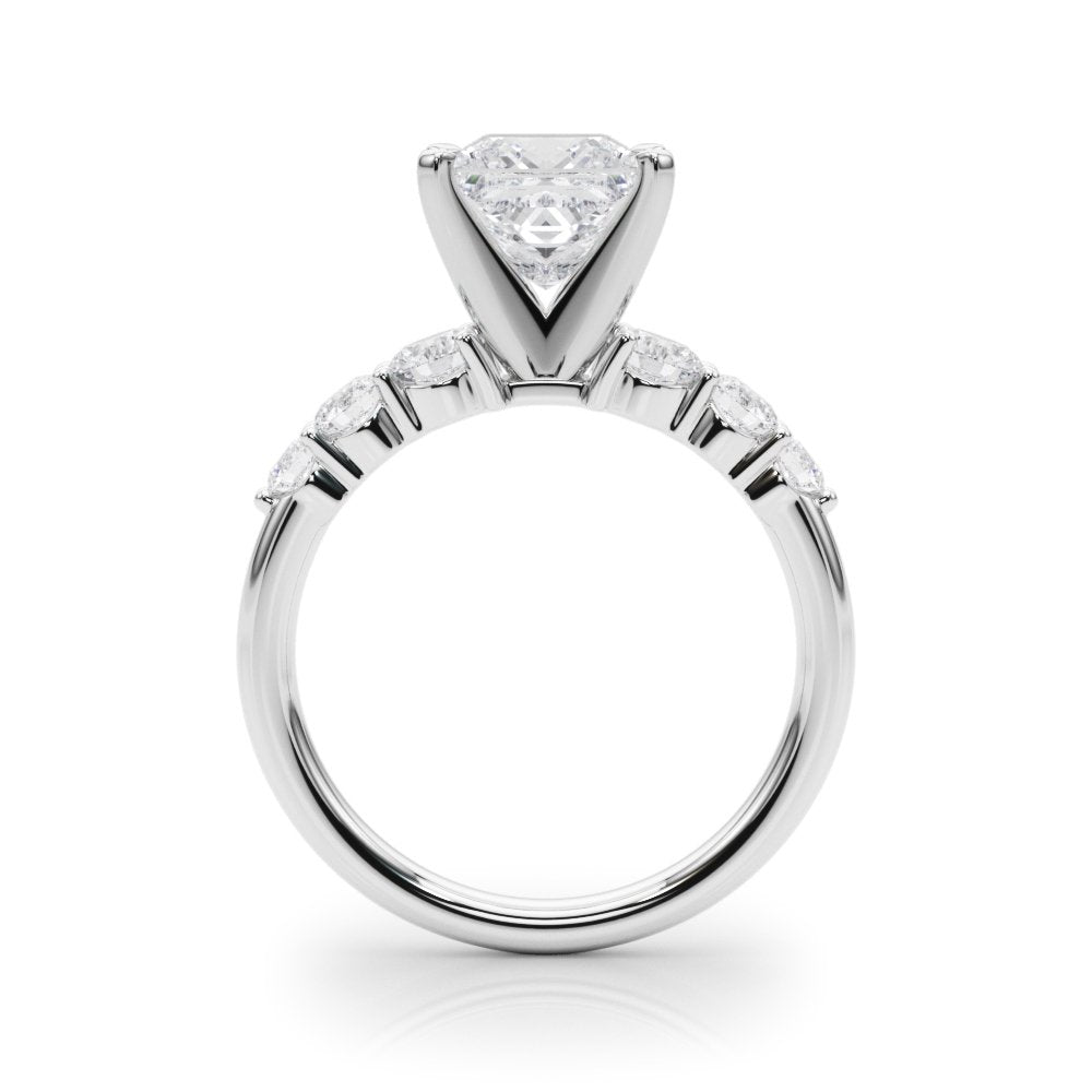 Camille Round Single Row Engagement Ring In 14k White Gold