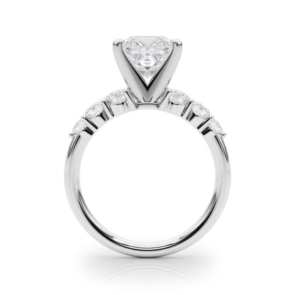 Camille Round Single Row Engagement Ring In 14k White Gold